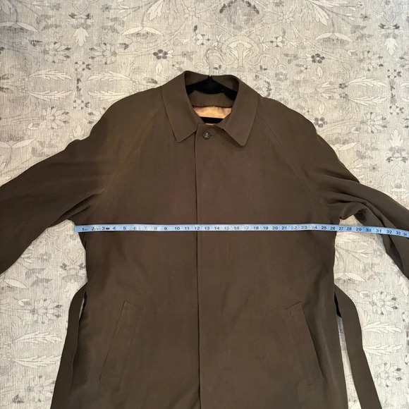 Metropolitan View Bloomingdales Fully Lined Belted Trench Coat Mens 42L - Picture 10 of 16